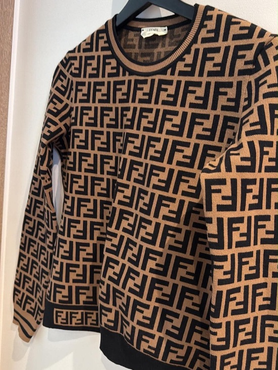 Fendi Tops - Fendi Black and Brown FF Logo Crewneck Sweater
